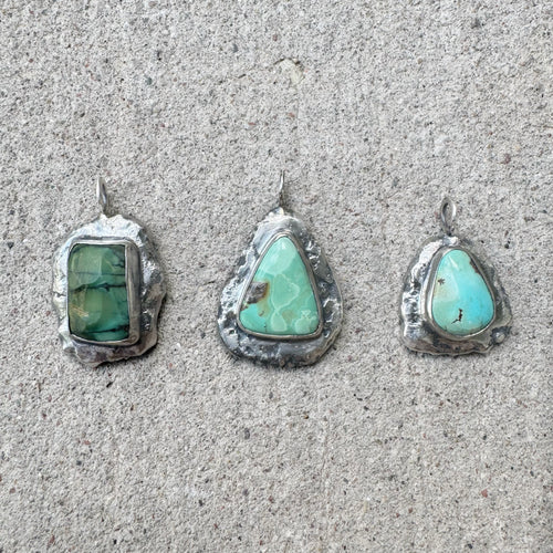 OOAK Turquoise Nugget Charms