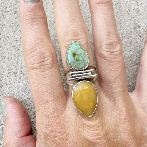 Aventurine & Opal Wanderlust Ring Size 7