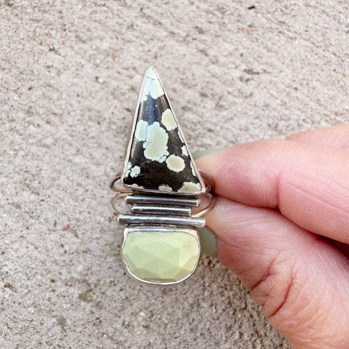 Turquoise & Chrysoprase Wanderlust Ring Size 8