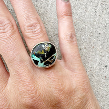 Load image into Gallery viewer, Black Jack Turquoise Ring Sz 6