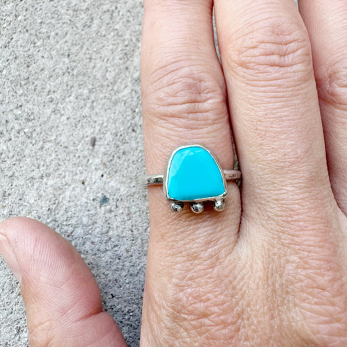 Turquoise Half Moon Ring Sz 9