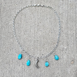 Turquoise Moon Charm Necklace