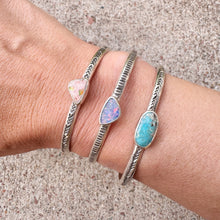 Load image into Gallery viewer, Stamped Stone Cuff Opal
