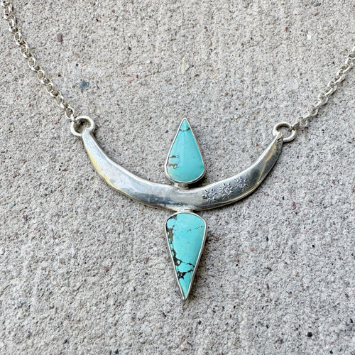 Turquoise Crescent Moon Necklace