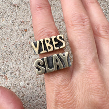 Load image into Gallery viewer, Zeitgeist Ring “VIBES” Brass