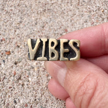 Load image into Gallery viewer, Zeitgeist Ring “VIBES” Brass