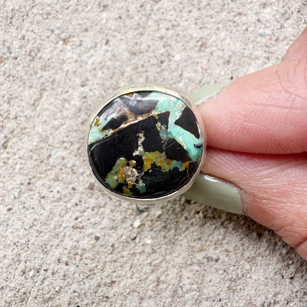 Black Jack Turquoise Ring Sz 6