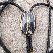 Load image into Gallery viewer, Palm Wood Bolo Tie Brass