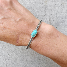 Load image into Gallery viewer, Stamped Stone Cuff Turquoise