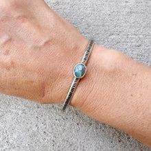 Load image into Gallery viewer, Stamped Stone Cuff Opal