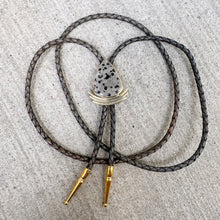 Load image into Gallery viewer, Dalmatian Jasper Bolo Tie Brass