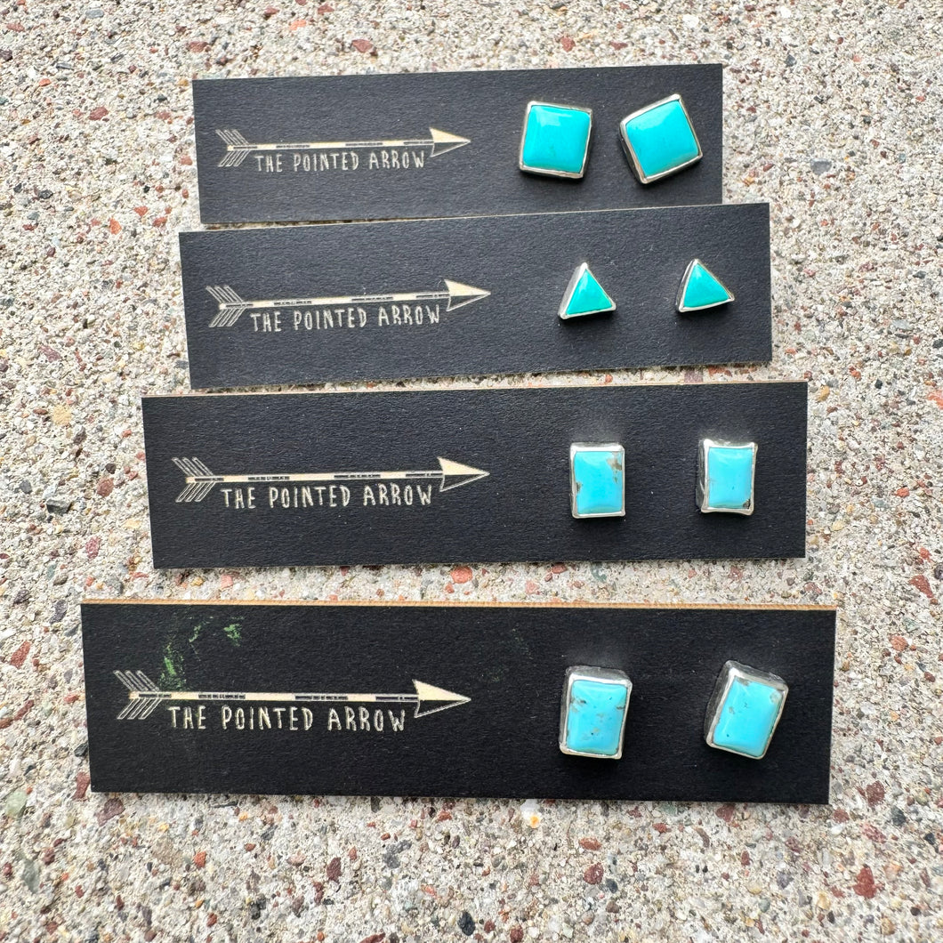 Turquoise geometric studs