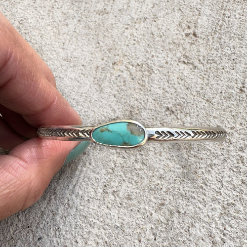 Stamped Stone Cuff Turquoise