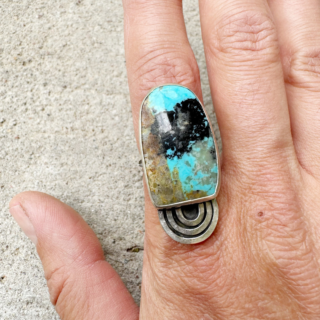 Turquoise Prism Ring Sz 7