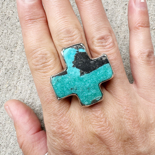 Turquoise Positivity Ring Sz 9