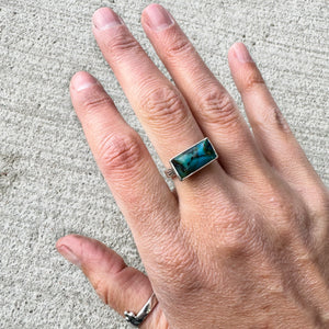 Peruvian Blue Opal Ring Sz 6.5