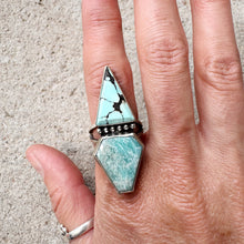 Load image into Gallery viewer, Turquoise &amp; Amazonite Wanderlust Ring Size 8