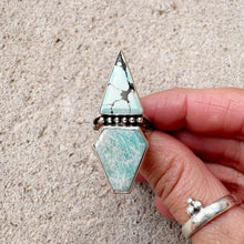 Load image into Gallery viewer, Turquoise &amp; Amazonite Wanderlust Ring Size 8