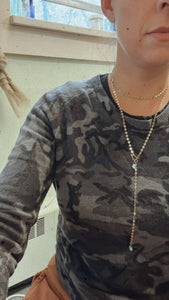 Coin Chain Wrap Necklace White Topaz