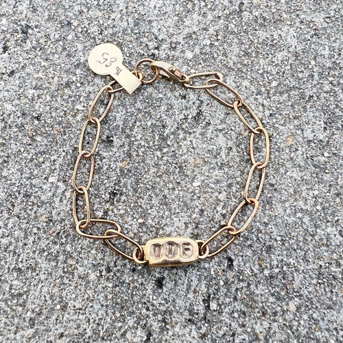 Bronze WTF Charm Bracelet