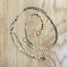 Load image into Gallery viewer, Coin Chain Wrap Necklace White Topaz